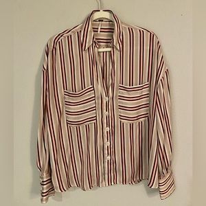 Free People Stripe Button Up Shirt
